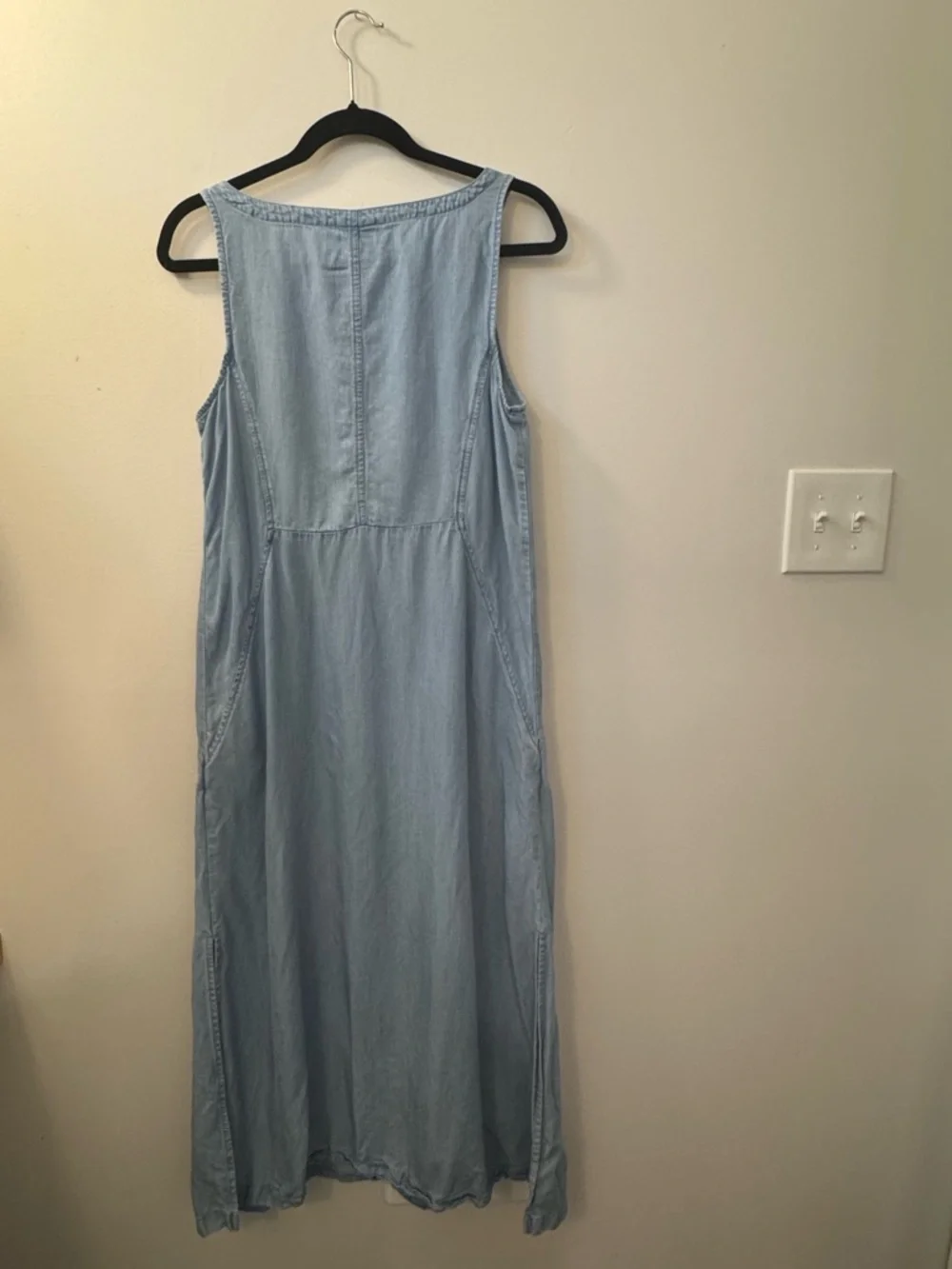 J. Jill Light Blue Sleeveless Midi Chambray Dress - Picture 2 of 3